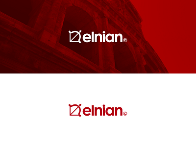 elnian | Modern Version agency ancient archaic bold bow bow and arrow clean increase logotype marketing marketing agency modern old english power red sanserif simple strong target upward