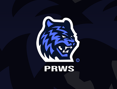 PRWS - Tiger Mascot badge big cat bobcat clean emblem esports mascot periwinkle prws tiger wildcat