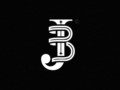 JB logo banner edgy fancy isis jb linework old ornate trump typography