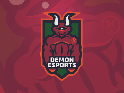 Demon eSports A-Team Logo clean counter strike csgo demon esports esports logo gaming muscular orange red