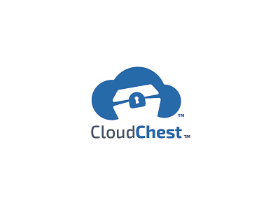 Cloud Chest blue chest circles clean cloud cloud logo cloud storage cloud storage logo