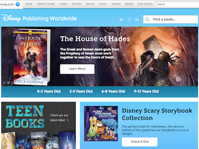 Disney Books Homepage disney homepage layout