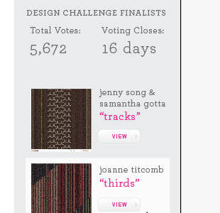 Carpet Design Challenge Sidebar - Voting Comp
