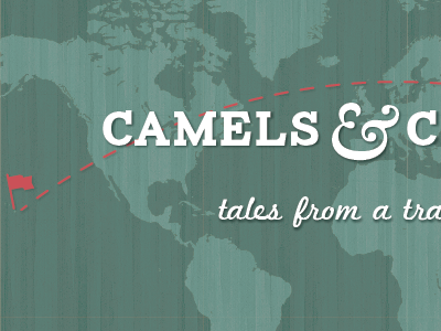 Travel Blog - playing with type over illustration display header teal texture travel