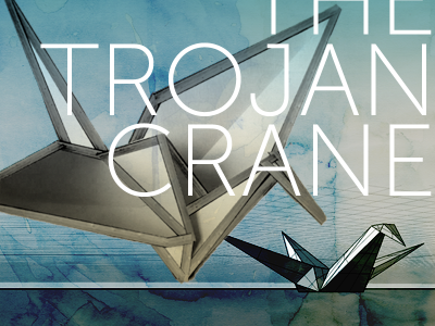 TrojanCrane.com blue museo sans origami