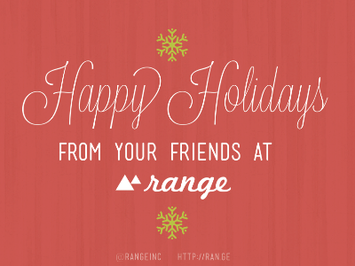 Happy Holidays! mensch range red script snowflake