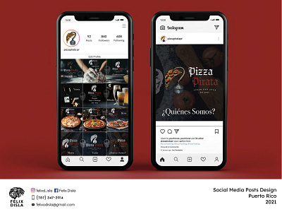 Branding & Social Media Posts blue brand branding design graphic design hunger illustration logo mobile new pizza post red social media ui ux vector