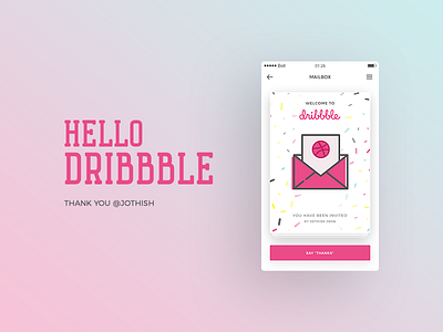Hello Dribbble ! app clean debut dribbble ui user interface ux