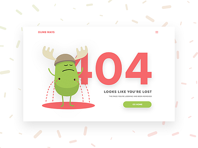 Daily UI #008 404 Page 404 clean dumb ways error funny ui user interface