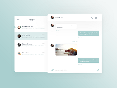Daily UI #013 Direct Messaging clean interface messenger ui ux
