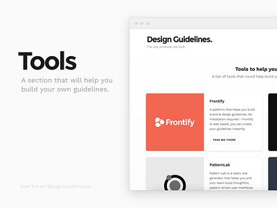 Tools now on DesignGuidelines! design designsystem guide guidelines lab library pattern site style system tools