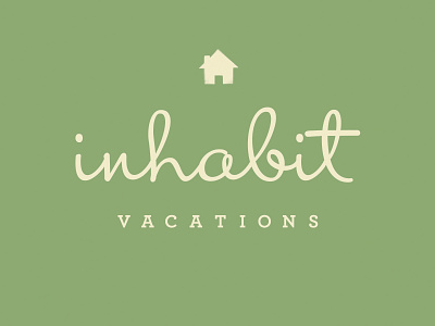 Inhabit Vacations Logo branding design illustration logo logotype