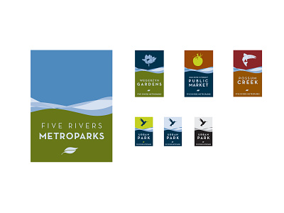 FiveRivers Metro Parks branding design illustration logo typography vector