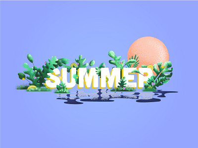 Summer Treat . Main Title fruit illustration leaves summer texture water