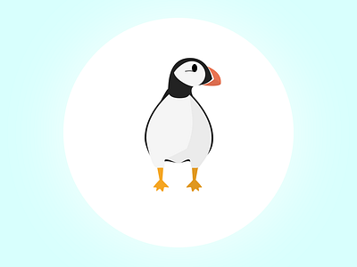 (1/100) Puffin 100 day challenge design flat illustration logo minimal puffin ui vector