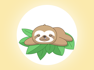 (17/100) SleepySloth 100 day challenge animal challenge cute design flat forest illustration minimal sleep sleeping sleeping bag sloth sloth baby sloths ui vector