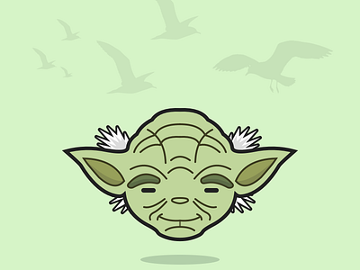 (31/100) Yoda & Seagulls 100 day challenge cute design flat geek green illustration jedi minimal nerd sci fi sci fi seagulls star wars starwars the force vector yoda