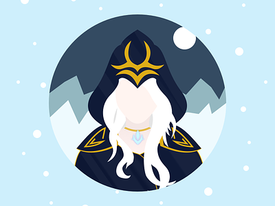 (32/100) Frost Archer Ashe from League of Legends 100 day challenge adc archer blue character design flat game games illustration league league of legends lol minimal riot riot games snow vector videogame videogames