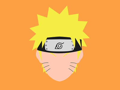 (38/100) Naruto Uzumaki 100 day challenge anime anime art art cartoon design face fan art fanart flat hokage illustration japan minimal naruto ninja ninjas orange vector yellow