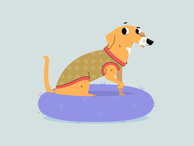 Molly character dog flat illustration vector
