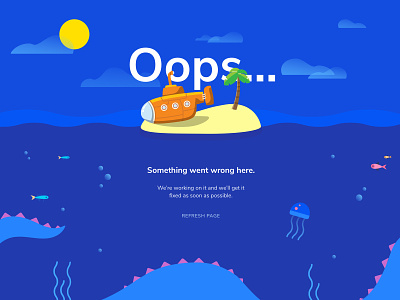 Oops page error page island submarine
