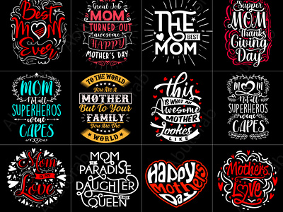 Typography Creative Mother's Day MOM lover t shirt Design