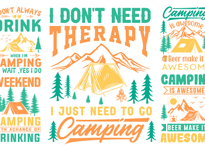 Camping t shirt design Bundle free download