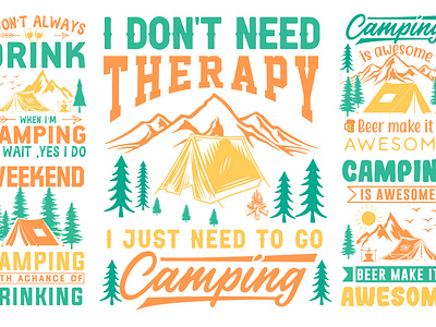 Camping  t shirt design Bundle free download