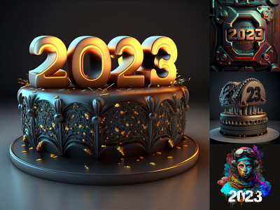 Happy New Year ;) 2023 3d art cake graphic design happy happy new year illustration