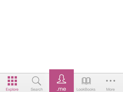 App Menu Bar Icons (iOS7 Version) flat grey icons ios7 iphone menu pink tabs ui