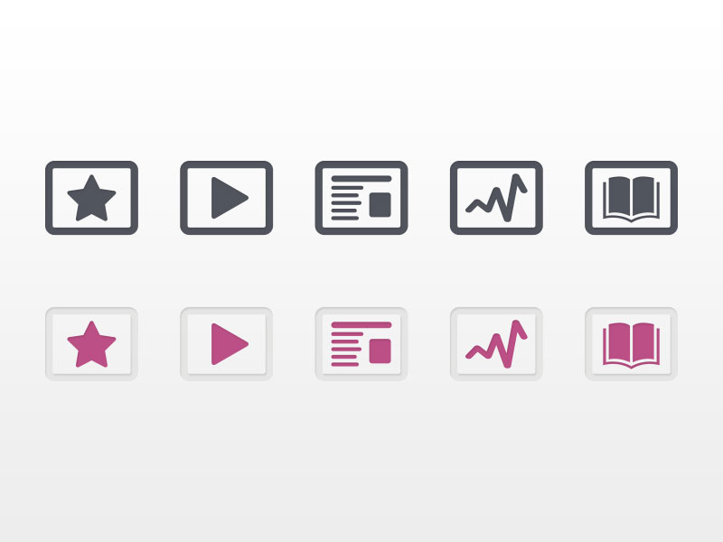 Icons icons flat illustration pink grey