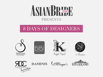 8 Days of Designers Campaign newsletter campaign fashion pink grey bride bridal asian