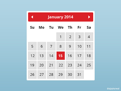 Free Calendar Widget PSD calendar free freebie grey psd red white widget