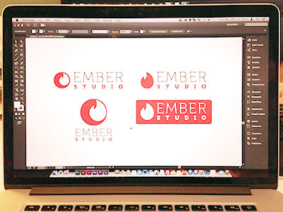 Ember Studio Early Concepts ball concept ember flame logo screenshot