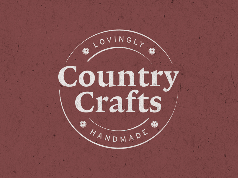 Country Crafts Logo progression animation branding button circle country crafts gif handmade logo variations