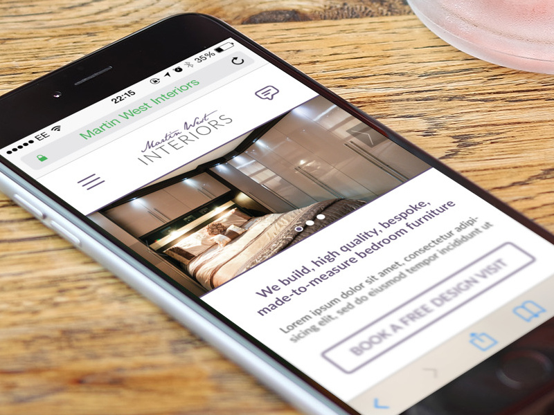 Early concept for furniture company concept furniture website mobile iphone