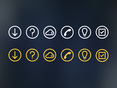 Thick line icons circle glyphs icon icons line round