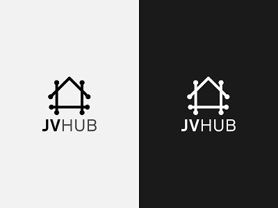 JV Hub branding dots house icon lines logo