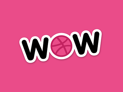 Dribbble is WOW dribbble playoff pink sticker wow