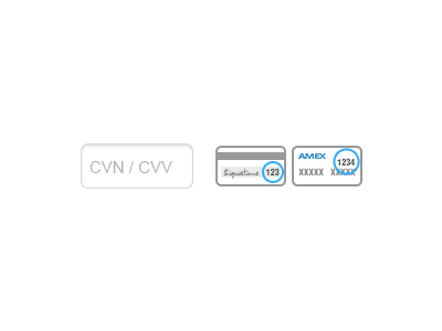 CVN / CVV - Card Verification icons