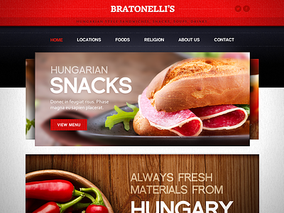 Sandwich Bar Website design fireworks food gastronomy grid home hungary sandwich web webdesign website