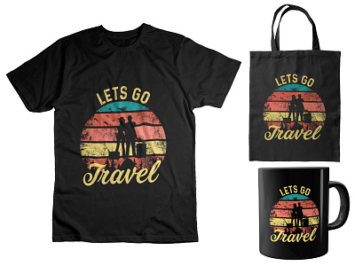 Let's go travel | Travel t-shirt design black blank clothes clothing cotton design fashion isolated shirt t shirt white