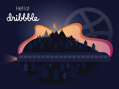 Hello Dribbble design flat hello dribbble illustration vector web