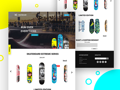 Skate board webpage concept