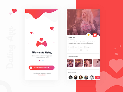 Dating app hickey app dating datingapp design game heart hickey login love profile relationship splash ui