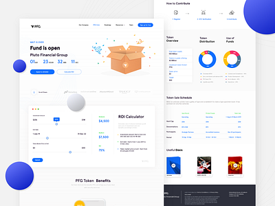 Token Sale Page bitcoin blockchain calculator crowdfunding crypto cryptocurrency cryptosecurity docs finance funds pfg roi sale stats token tokens website