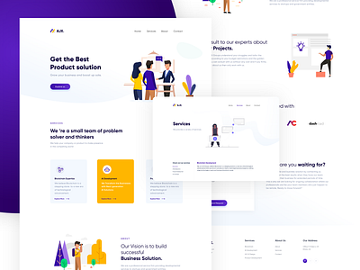 Agency Landing Page Design agency agency landing page ajx design illustration interface landing landing page page services solutions startup studio ui vision website