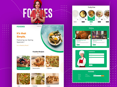 Foodies-Landing Page food landing page foodies website graphic design landing page restaurent landing page ui design website design