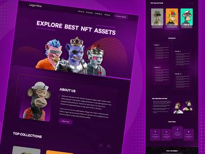 Monkey NFT- Landing Page landing page nft landing page ui ui design ui landing page ui ux design web design website design