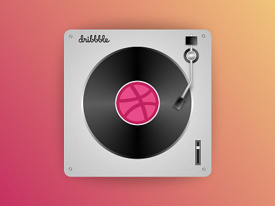 Hello Dribbble! debut design icon illustration music vector vinyl